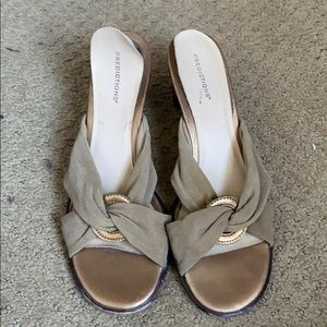 Brown small heeled shoes